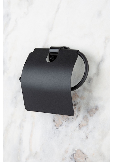 Multistore Mini Serisi Siyah Geniş Kapaklı Tuvalet Kağıtlığı Wc Kağıtlık Tuvalet Kağıdı Askısı Siyah