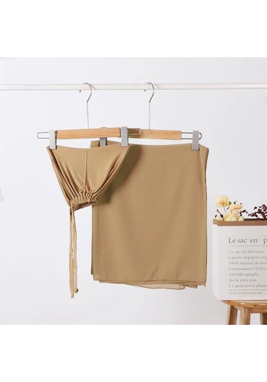 Noenname Null Kadın Şifon Başörtüsü & Jersey Undercap Seti - 2 Parçalı Camel