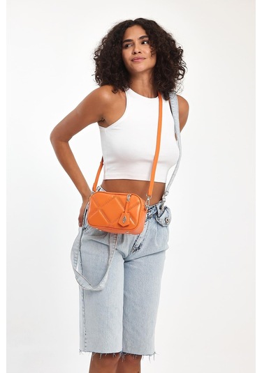 Cube Turuncu Kadın Omuz Çantası A.gümüş - A.gümüş Gümüş