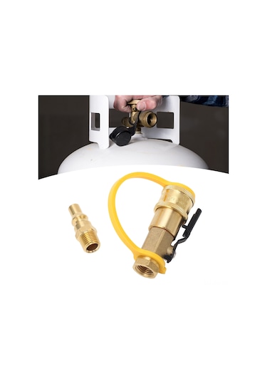 Moveevo Brass Propane Quick Connect Adapter Seti - 1/4" Hızlı Bağlantı Ve Kapatma Valfi İle 3/8" Dahili Dişli Regülatör Dönüştürücü - Kamp, Bbq Ve Dış Mekan Kullanıma Uygun Diğer