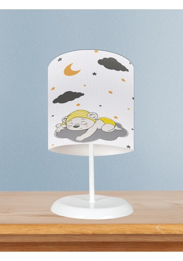 Mekta Home Bebek Ve Çocuk Odası Sevimli Uyuyan Ayı Desenli Abajur