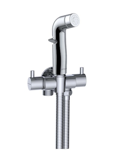 Fause Spiralli Taharetmatik Taharet El Duşu Askılı Çiftli Ara Musluk Set101-2 Krom