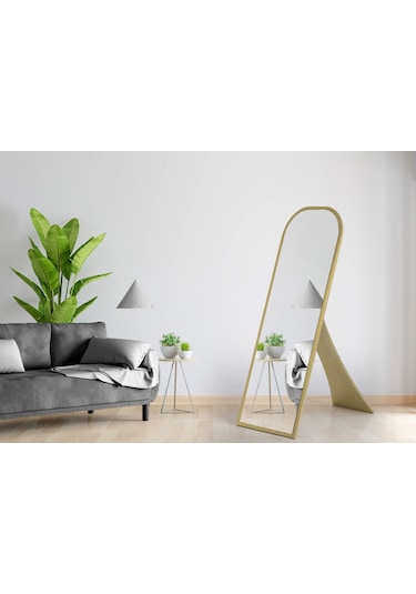 Lessa Gold / Boy Aynası / Dekoratif Boy Aynası / Ayaklı Boy Aynası / Altın