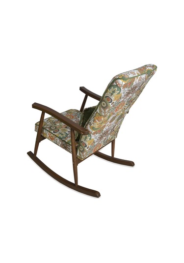 Asedia Trend Ceviz Yeşil Retro Sallanan Sandalye