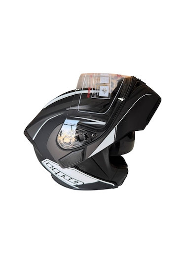 Çene Açılır Kask Mat Siyah Gri E Grey L Jk902
