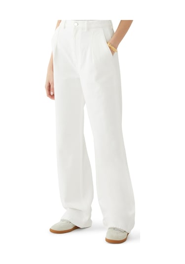 Loulou Studio Geniş Paça Kot Pantolon Ivory
