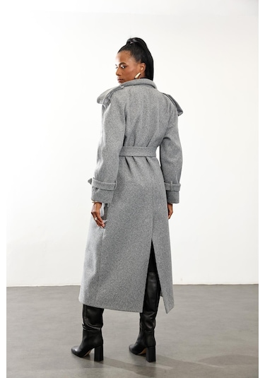 Gri Kaşe Palto 1614 Gri