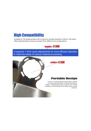 Singree 100 Tip Açı Taşlama Makinesi İçin 45 Derece Pah Kırma Aparatı - Taş, Fayans Ve Boru İşleme 112 Karakter