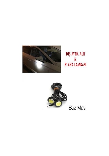 Lamba12v Ayna Altı Kartal Göz 23mm Buz Mavi