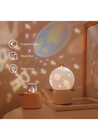 360 Dönen Led Gece Lambası: Romantik Müzik Kutusu İle Rahatlatıcı Yatak Odası Aydınlatması Diğer Diğer