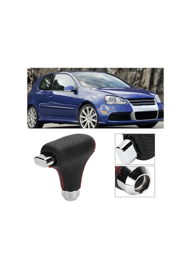 Vkemall Ev Araçları İçin Evrensel Manuel/otomotik Vites Kolu Başlığı, Tuşlu, Aluminyum Ve Deri, 8-12mm Uyumlu, Su Geçirmez, Dayanıklı Diğer
