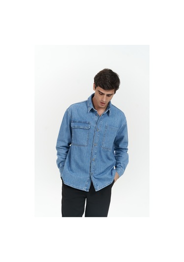 Mai Collection Mai Studios Co. Ethan Mavi Unisex Jean Gömlek Mavi
