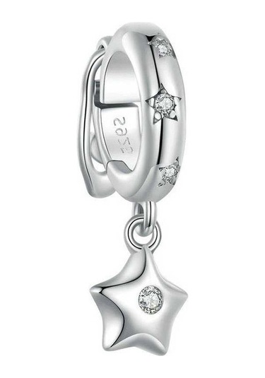 Fastbuy Gümüş Kaplama Platin Pentagram Spacer Boncuk, Renkli Uydurma Boncuklar Çok Renkli