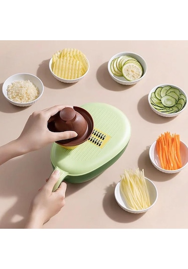 Altı-in-bir Çok Fonksiyonlu Mandolin Dilimleyici Patates İpek Rendesi Dilimleyici Sarı