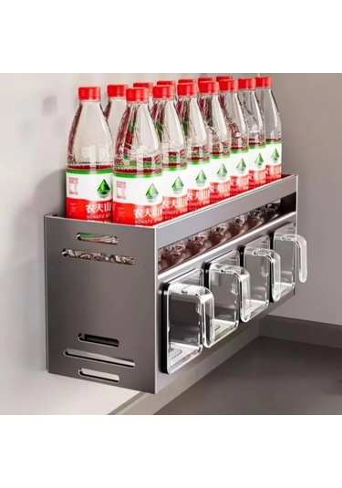 Mutfak Çeşni Baharat Rafı Duvara Monte Baharat Rafı Mutfak Duvar Ekru