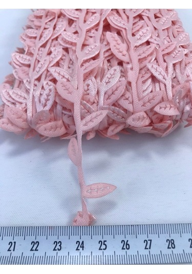 FdayAksesuar Dekoratif Şerit Aksesuar Tek Yaprak Pembe Saten Dekoratif Şerit FRDY9483