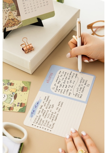 2026 Yılı Karton Ayaklı Masa Takvimi Kawaii - 12x20 Cm