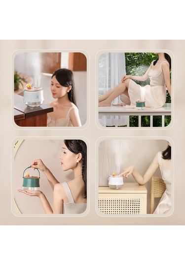 Reedark Ev Odası İçin Mavi Renkli Çift Buharlı Nemlendirici, 3 Farklı Buhar Modu, Islak Cilt Ve Dinlenici Uyku İçin, Taşınabilir Kollü, 400ml Kapasite, Sessiz Çalışma, Islak Işık Özelliği