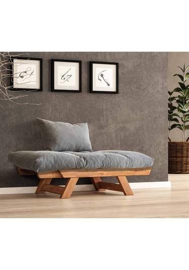 Woodesk Adalar Masif Tik-gri Renk Berjer Cpt8153-140 Gri