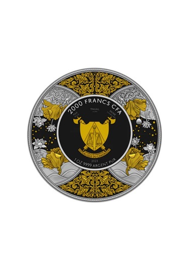 AgaKulche Durga Rutenyum 2023 Altın Kaplama Gümüş Sikke Coin