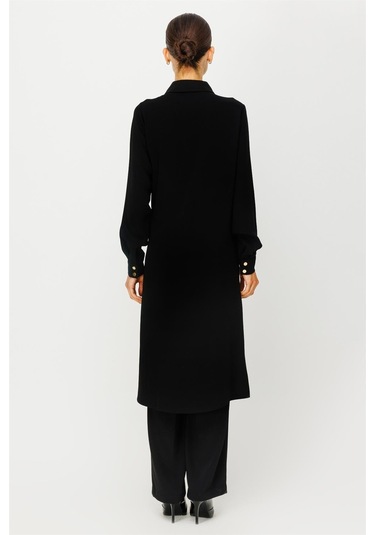 Kolu Pilise Detaylı Ceket Pantolon Takım Siyah-siyah Siyah