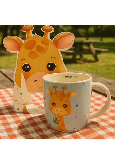 Tohana Zürafa Figürlü Porselen Kupa