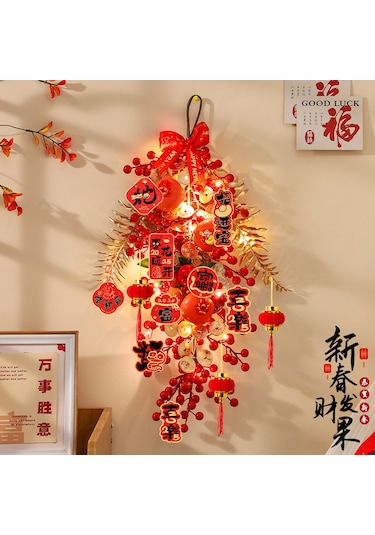 Springsun Yılbaşı 2025 Yılan Yılı Dekorasyonu - Pvc+kağıt Ağaç Çiçekli Pencere/kapı Asısı - Şans Ve Sağlık İçin Renkli Festival Süs Eşyası