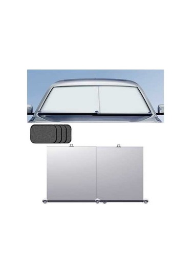 Dancemonkey 70-135 Cm + 4 Adet Örgü Yan Perde Araba Ön Cam Geri Çekilebilir Güneş Koruma Perdesi