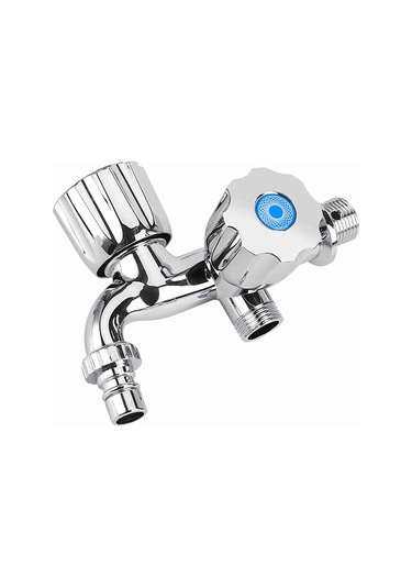 Yaozixa Krom Kaplama Plastik Tek Soğuk Su Musluğu, Çift Kanal Ve Ayırılmış Kontrol Kolu, G 1/2 Bağlantı, Ev Ve Bahçe İçin