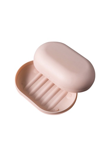 Kangvka Taşınabilir Pp Sabun Kutusu, Kapaklı Banyo Sehpası - Ev, Banyo, Seyahat Ve Kamp İçin Uygun Pembe