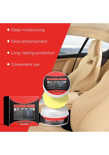 Araba İç Deri Kremi Araba İç Leke Temizleme Günlük Bakım Temizleme Kremi 100g,jwcwsq