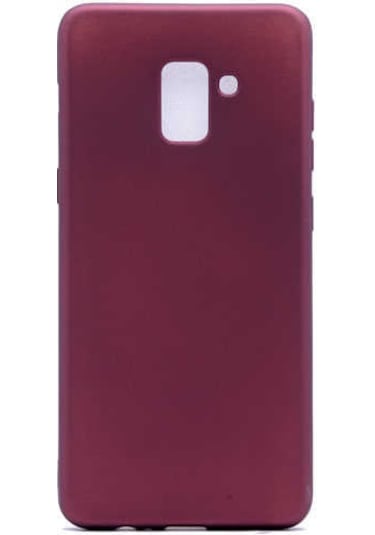Samsung Uyumlu Galaxy A8 Plus 2018 Kılıf Zore Premier Silikon Kapak Mürdüm