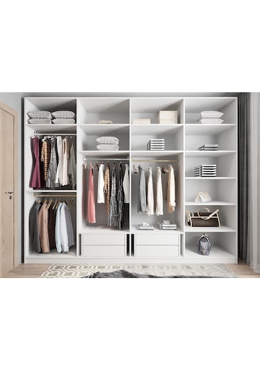 Hugo 8 Kapaklı Dolap Gardırop Beyaz