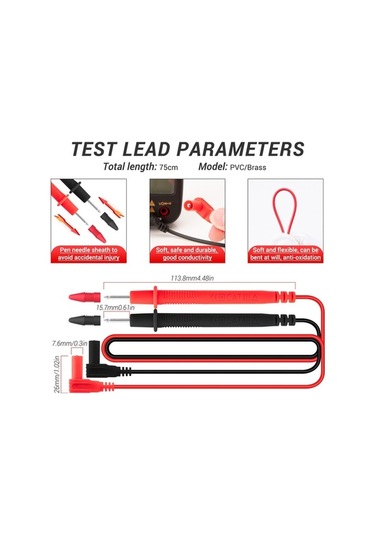 Besthome1 Hallow Metre Lcd Multimetre Siyah Kırmızı Universal, 88a Pen, Ölçüm Aleti