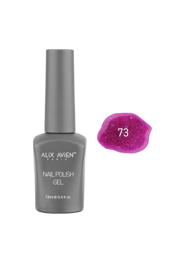 Alix Avien Işıltılı Fuşya Pembe Kalıcı Oje 73-yoğun Renk Veren Jel Oje 12 Ml-nail Uv Gel Polish 73