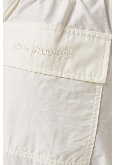 Acne Studios Relaxed Drawstring Pantolon - %63 Pamuk %37 Keten Karışımı Rahat Ve Şık Beyaz