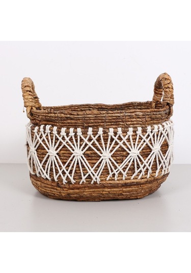 Ürgüp 34x31x28 Cm. Doğal Abaka El Yapımı Oval Sepet M Bej