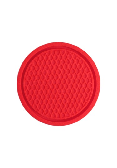 Lemestar Araç İçin Pvc Isı Yalıtımı Ve Kayma Engeli Bardak Altlığı - Kırmızı Honeycomb Desenli, Dayanıklı Ve Kompakt Tasarım