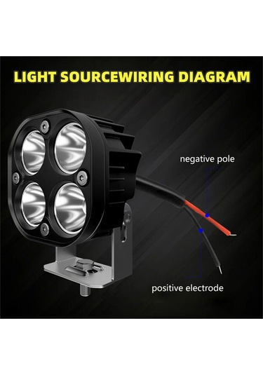 Offroad Sis Lambası 4 Led 20w Cree Beyaz Led Motorsiklet Uyumlu İkili Set
