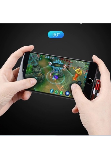 iPhone Uyumlu Lightning 90 Derece Led Işık Gamer Şarj Ve Data Kablo