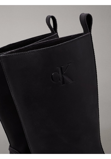 Calvin Klein Kadın Deri Yağmur Botları Yw0yw015590gj Siyah