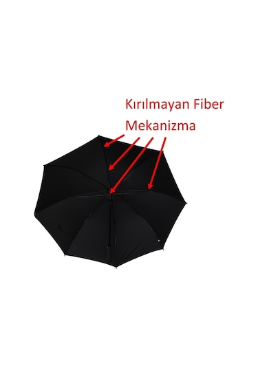 Protokol Büyük Boy Karbon Fiber Baston Şemsiye 150 CM Çap (394574602) Siyah