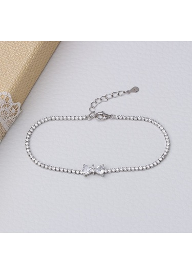 Fiyonk Model 925 Ayar Gümüş İnce Suyolu Kadın Bileklik Gümüş