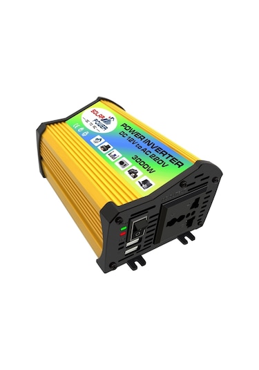 Sones Legend I Nesil Dc12v'den Ac220v 3000w Araç Güç Çeviricisine Sarı
