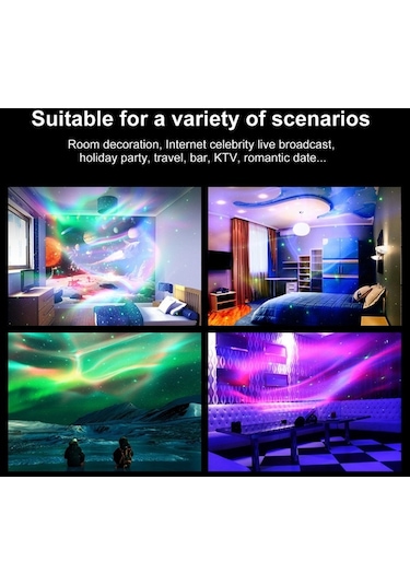 Sones Sa200 Yıldızlı Projektör Sesli Uzaktan Kumandalı Gece Lambası Çok Renkli