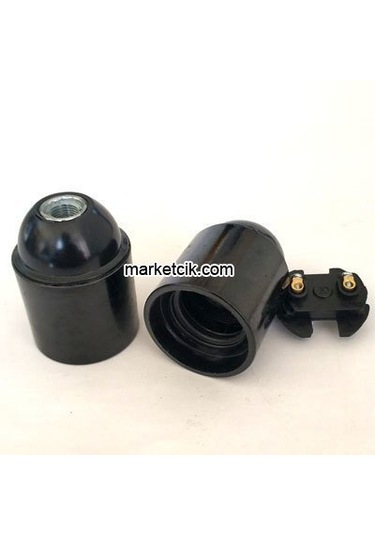 Marketcik E27 Siyah Plastik Avize Ampul Duyu 10 Adet