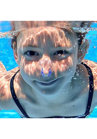 Xiyyadms Yüzme İçin Silikon Kulak Tıkacı Ve Burun Klipsi Seti - Su Geçirmez Rahat Kullanım 111 Karakter Mavi