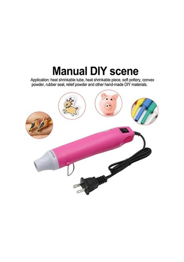 Createtech Elektrikli Sıcak Hava Tabancası 300w, Mini El Isı Aleti, Amerikan Prizli, Siyah Model