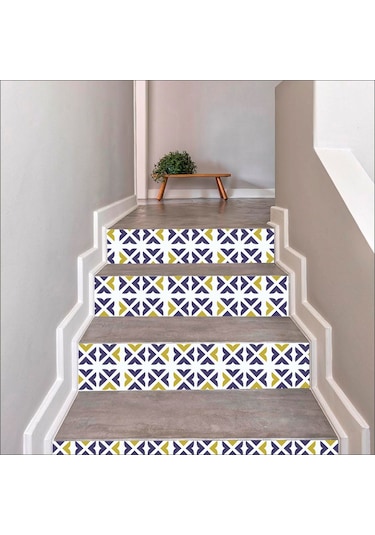 Merdiven Sticker Folyo Kaplama  5 Adet (18Cm X 120Cm) Geometrik
