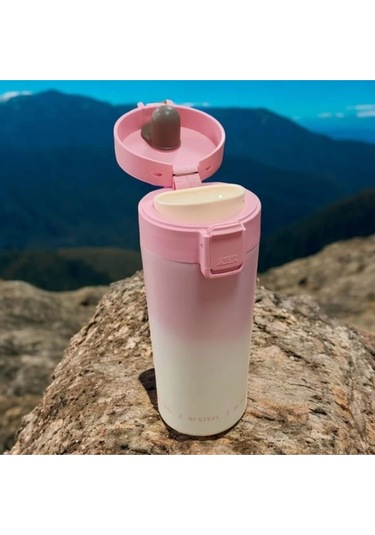 380 Ml Çift Katlı Mug Termos Filtreli Kapak - Çok Renkli Çok Renkli